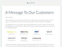 Tablet Screenshot of landmarkshops.com